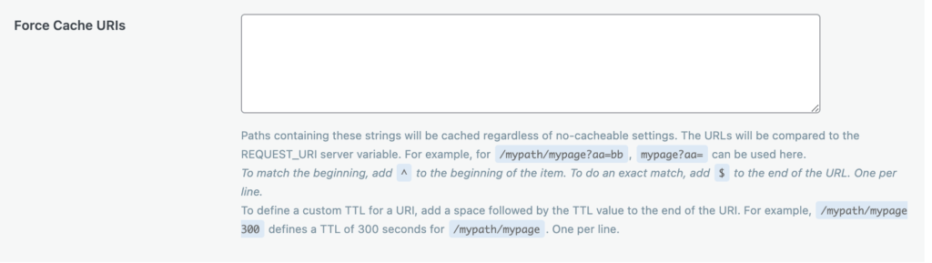 litespeed-cache-force-cache-uris